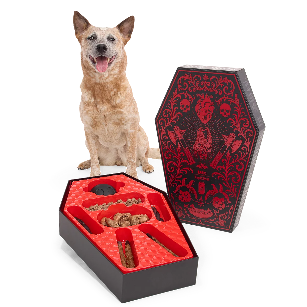 BARK x Liquid Death Feed the Beast Consumables Packup