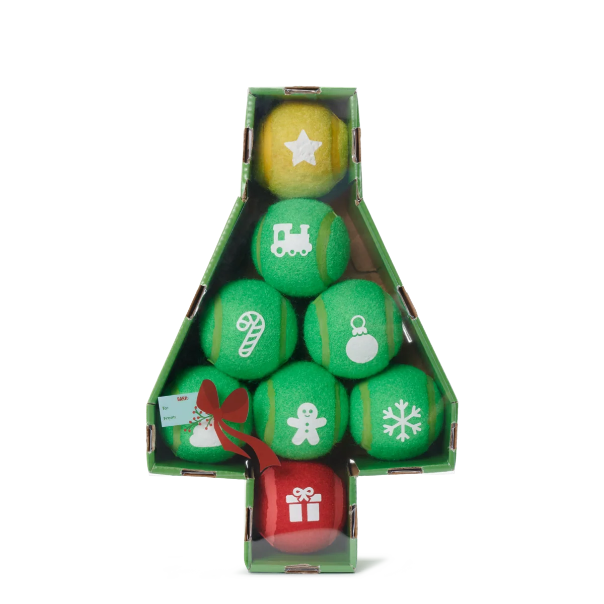 Deck The Balls Plush 8 Squeaky Tennis Balls Fetch Dog Toy