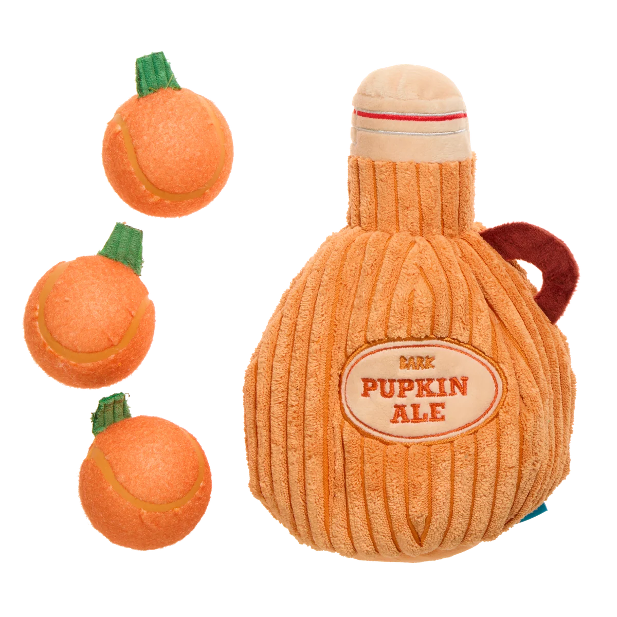 Pupkin Ale Growler Plush Multi-Part + Fetch + Enrichment Dog Toy