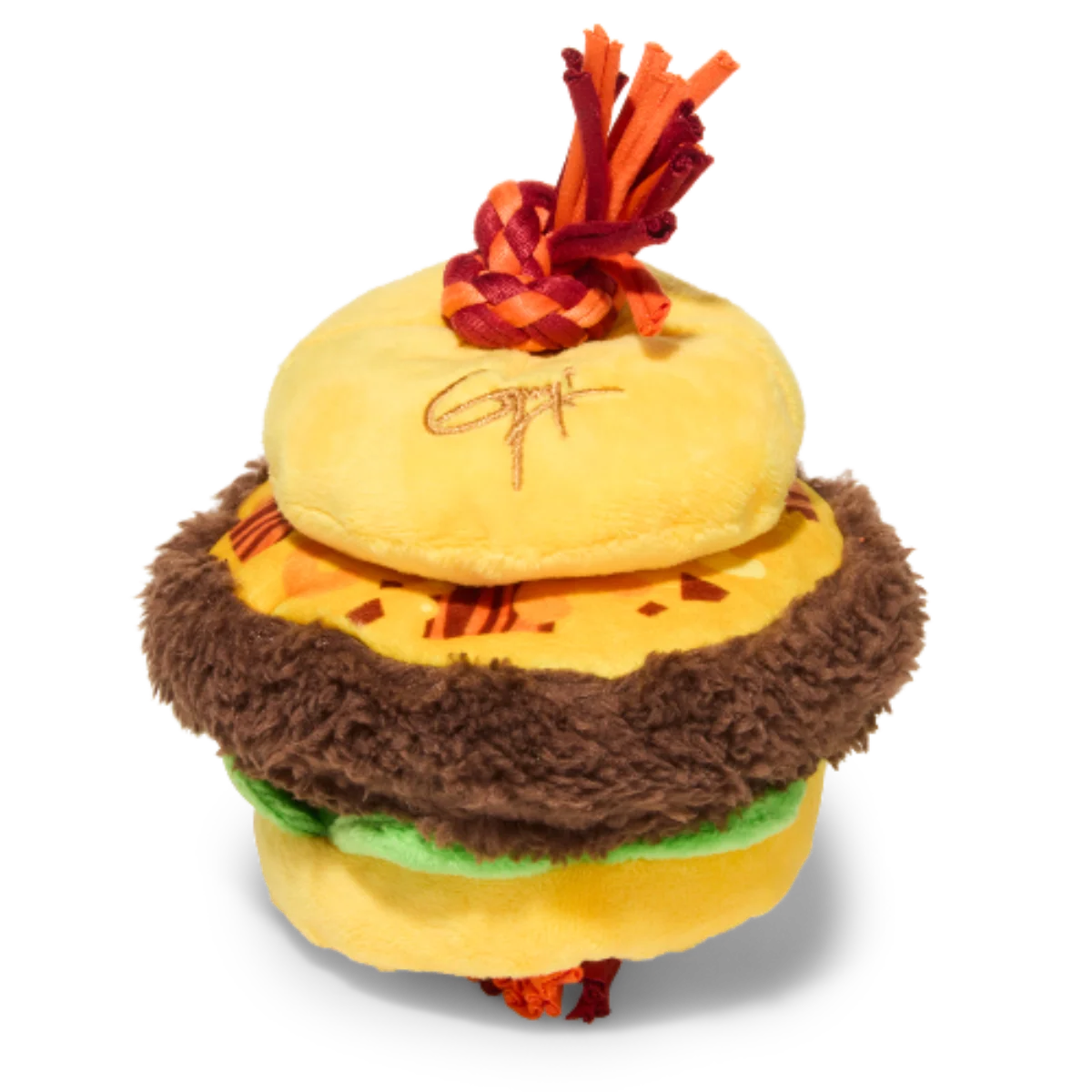 Barkin' Cheese Burger Plush Tug Dog Toy