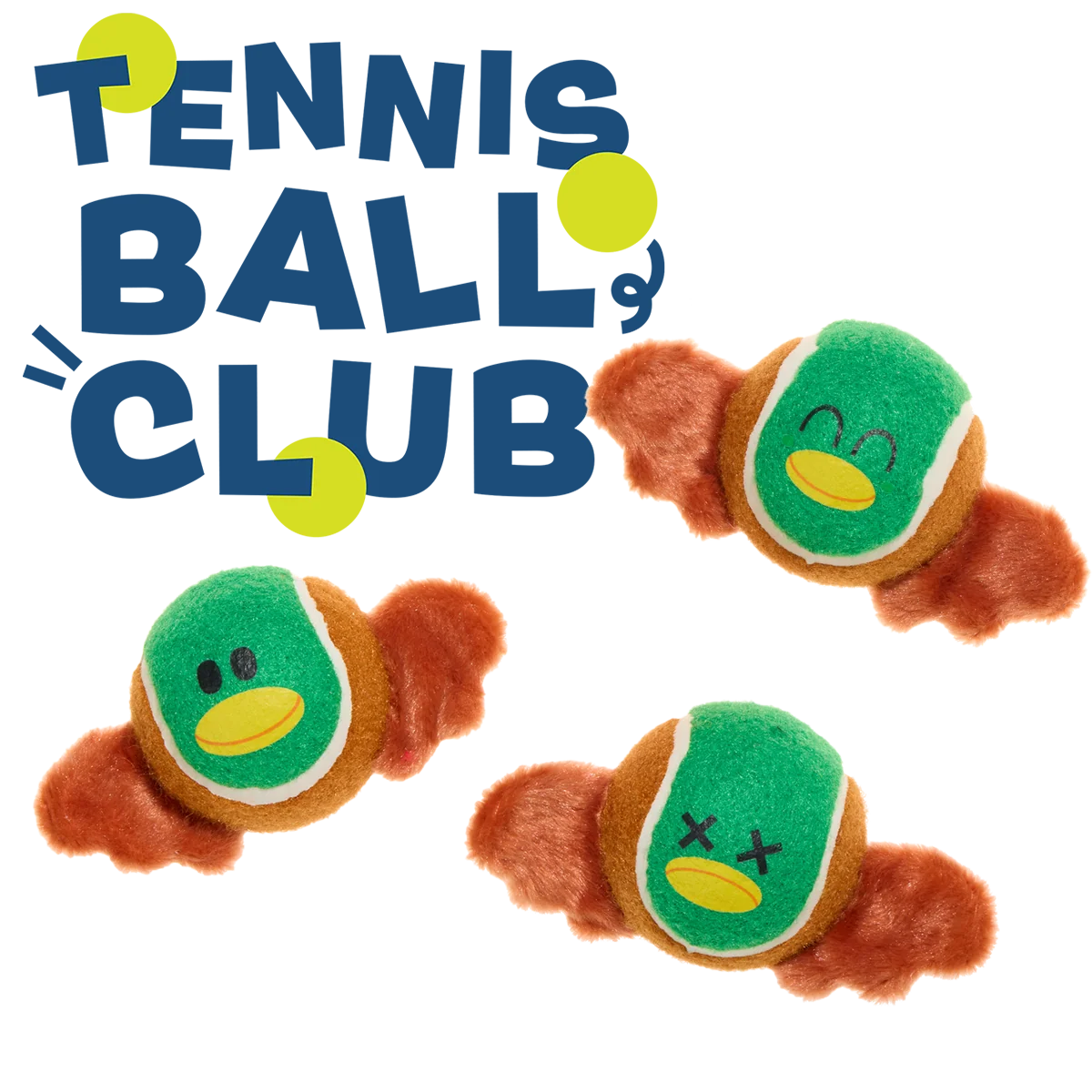 Tennis Ball Club. 3 Squeaky Monthly Tennis Ball Dog Toys