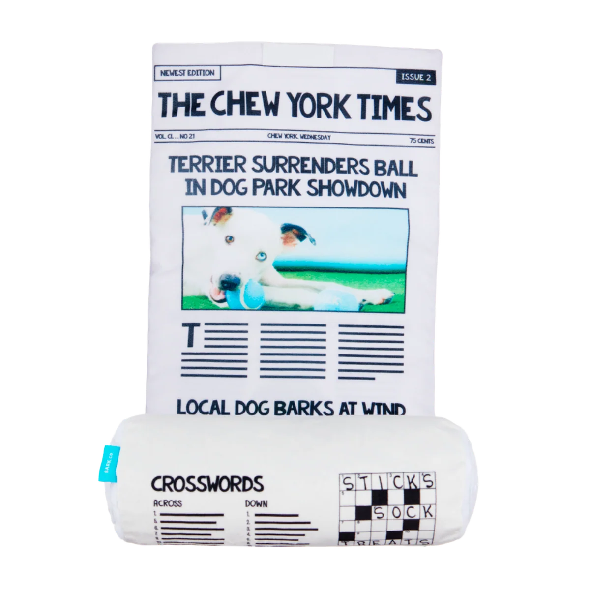 The Chew York Times Plush Tug + Enrichment Dog Toy