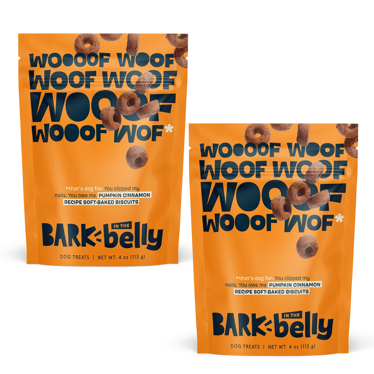 Soft-Baked Biscuits Pumpkin Cinnamon Recipe Dog Treats. 2-Pack