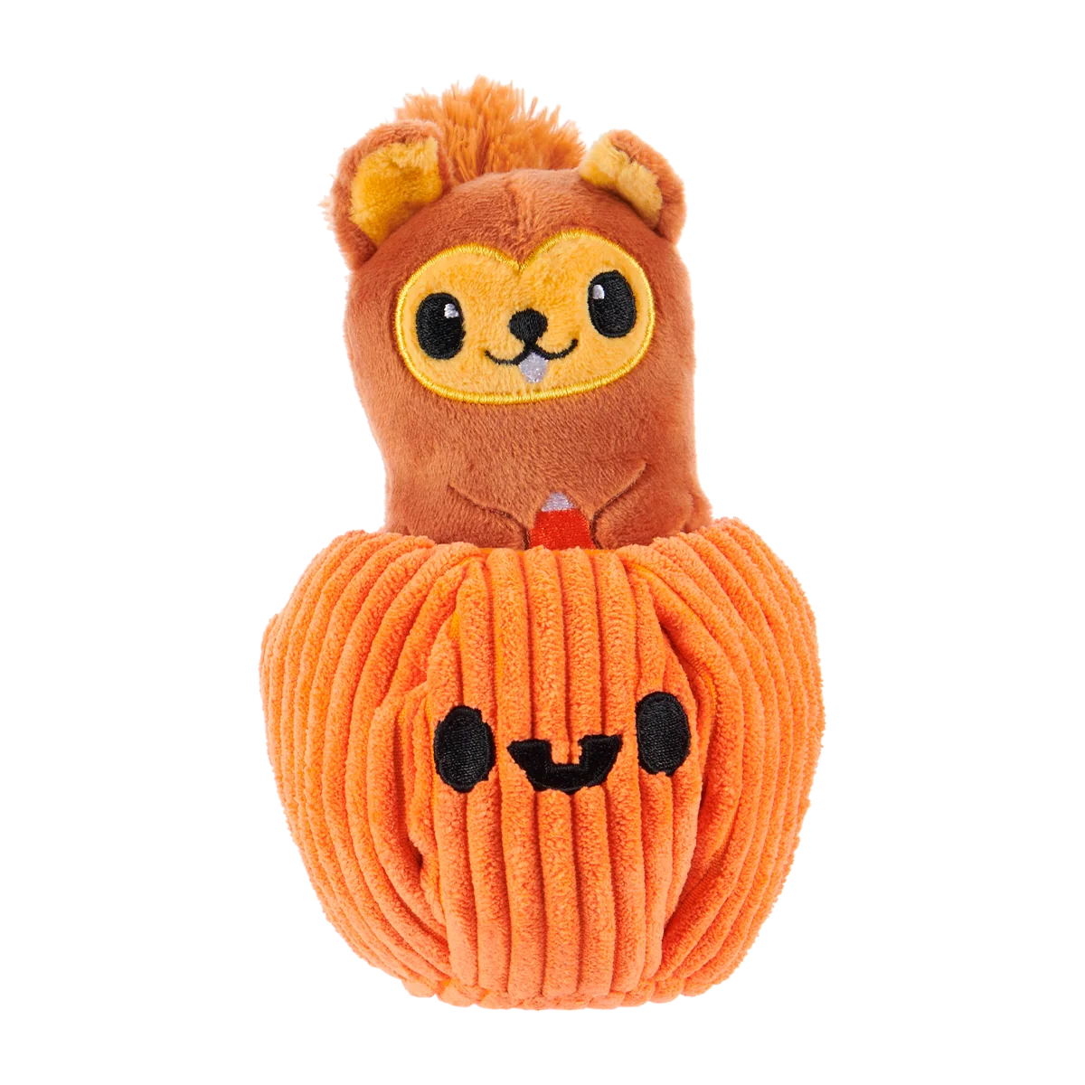 Squirrel-O-Lantern Plush Multi-Part + Enrichment Dog Toy